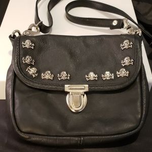 Leather Crossbody Skull Biker Purse Satchel Tote